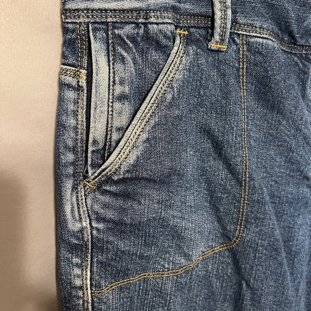 Vintage 90's Lands' End Lined Denim Cargo Pants 8 Pockets Blue Jeans Size 16 - Picture 6 of 11